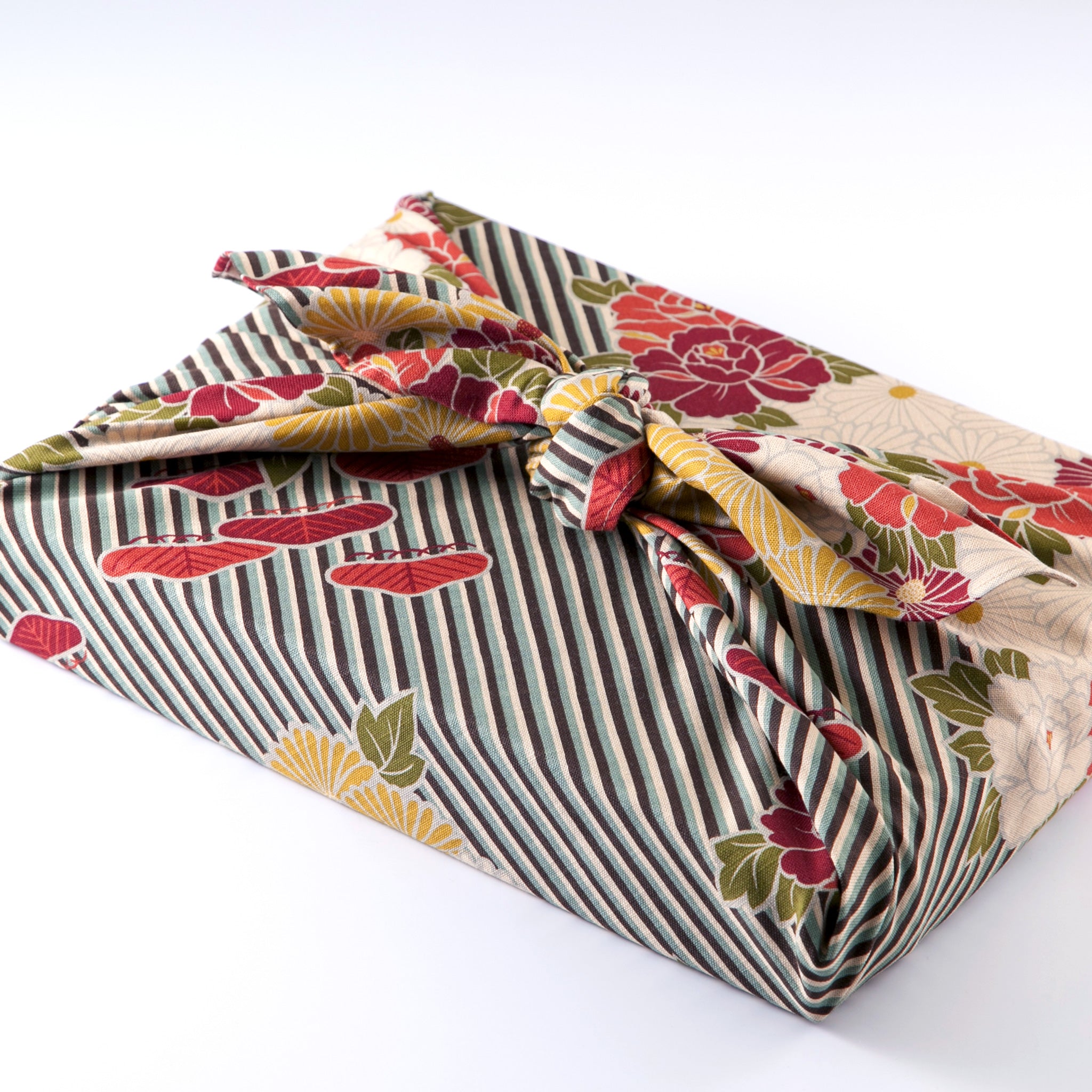 のレン 東袋 レトロフラワー / 綿100％ 風呂敷風トートバッグ エコ