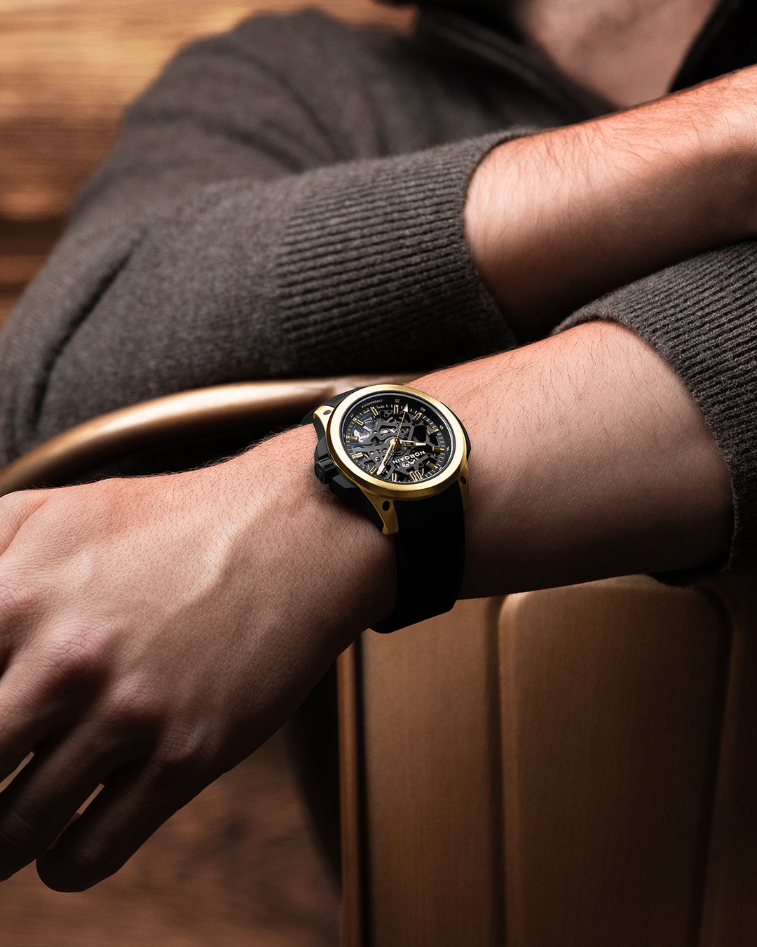 Wild ONE Skeleton 39mm Yellow Gold Limited Edition | NORQAIN Swiss