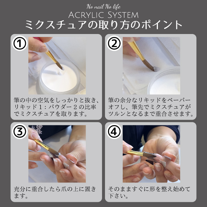 アクリルリキッド＆パウダー ノーネイルノーライフアクリリック