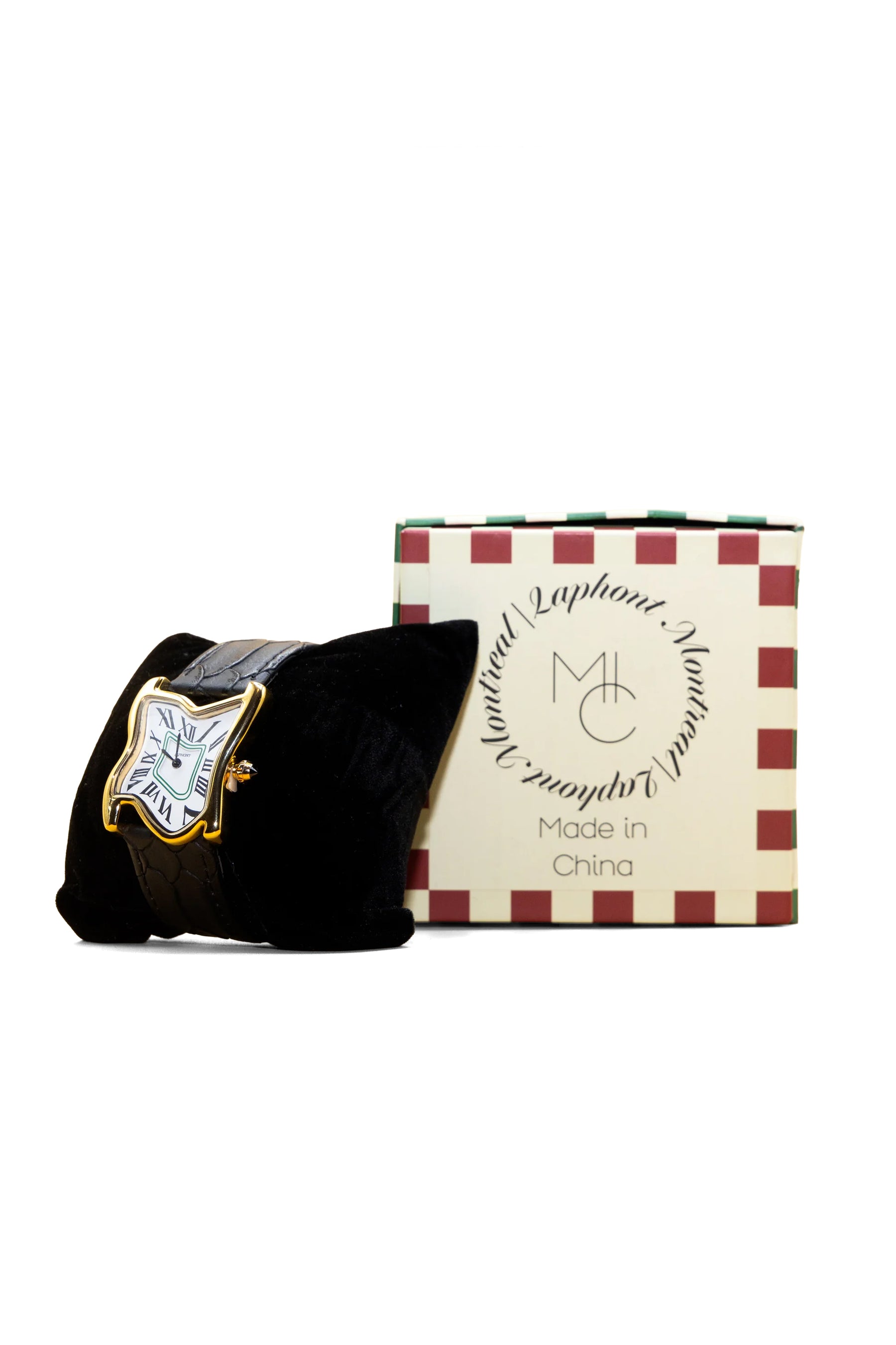 Laphont ラフォン FW25 SQUARE MELTING WATCH LARGE / GOLD WHT BLK