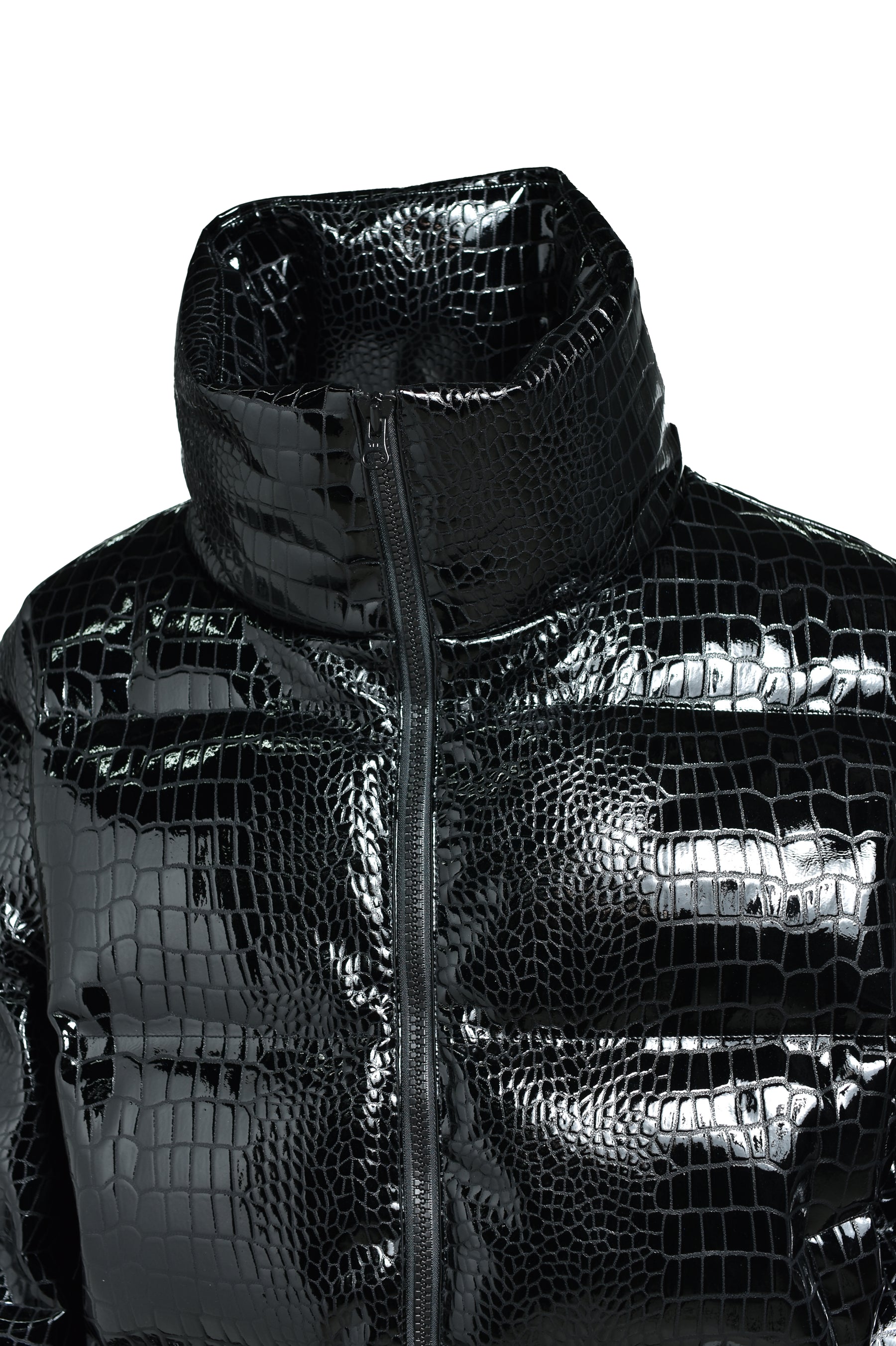 BREATH ブレス FW25FAUX LEATHER CROCODILE DOWN JACKET / BLK