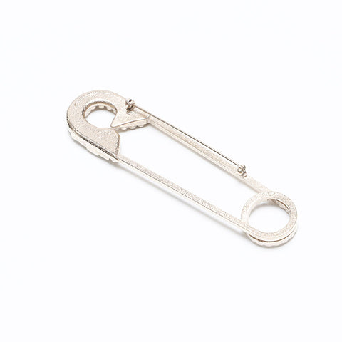 シャネル CHANEL 08A ラインストーン 安全ピン ブローチ シルバー