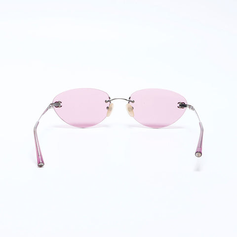 シャネル CHANEL ココマーク カラーレンズ リムレス サングラス ピンク