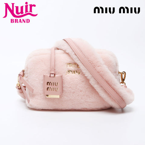 Miu Miu Fluffy Logo Fur Shoulder Bag Pink WS12211 – NUIR VINTAGE