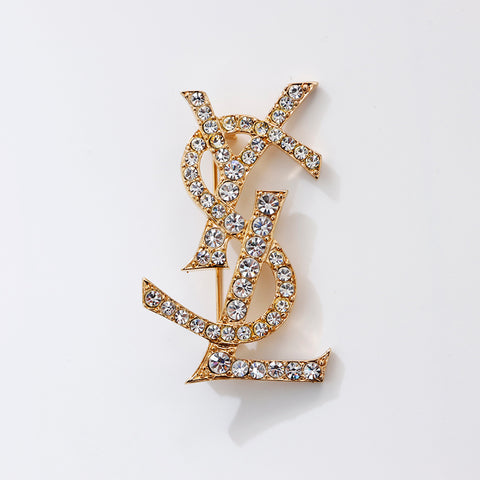 イヴ・サンローラン YVES SAINT LAURENT YSLロゴ ラインストーン