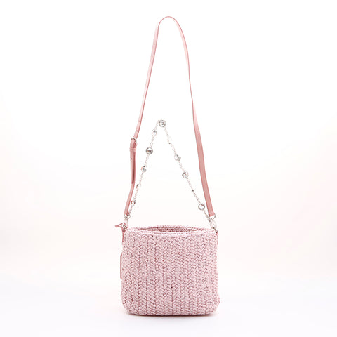 ミュウ ミュウ Miu Miu フラワー カゴバッグ チェーン ショルダー