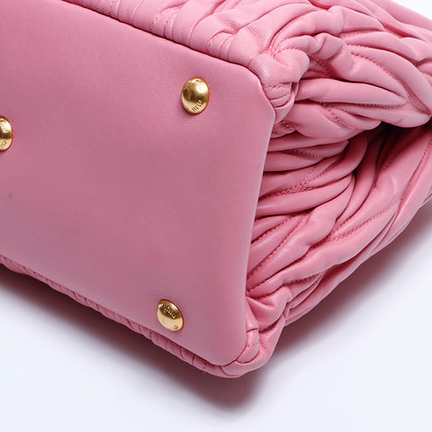 ミュウ ミュウ Miu Miu 2way マトラッセ ショルダーバッグ ピンク