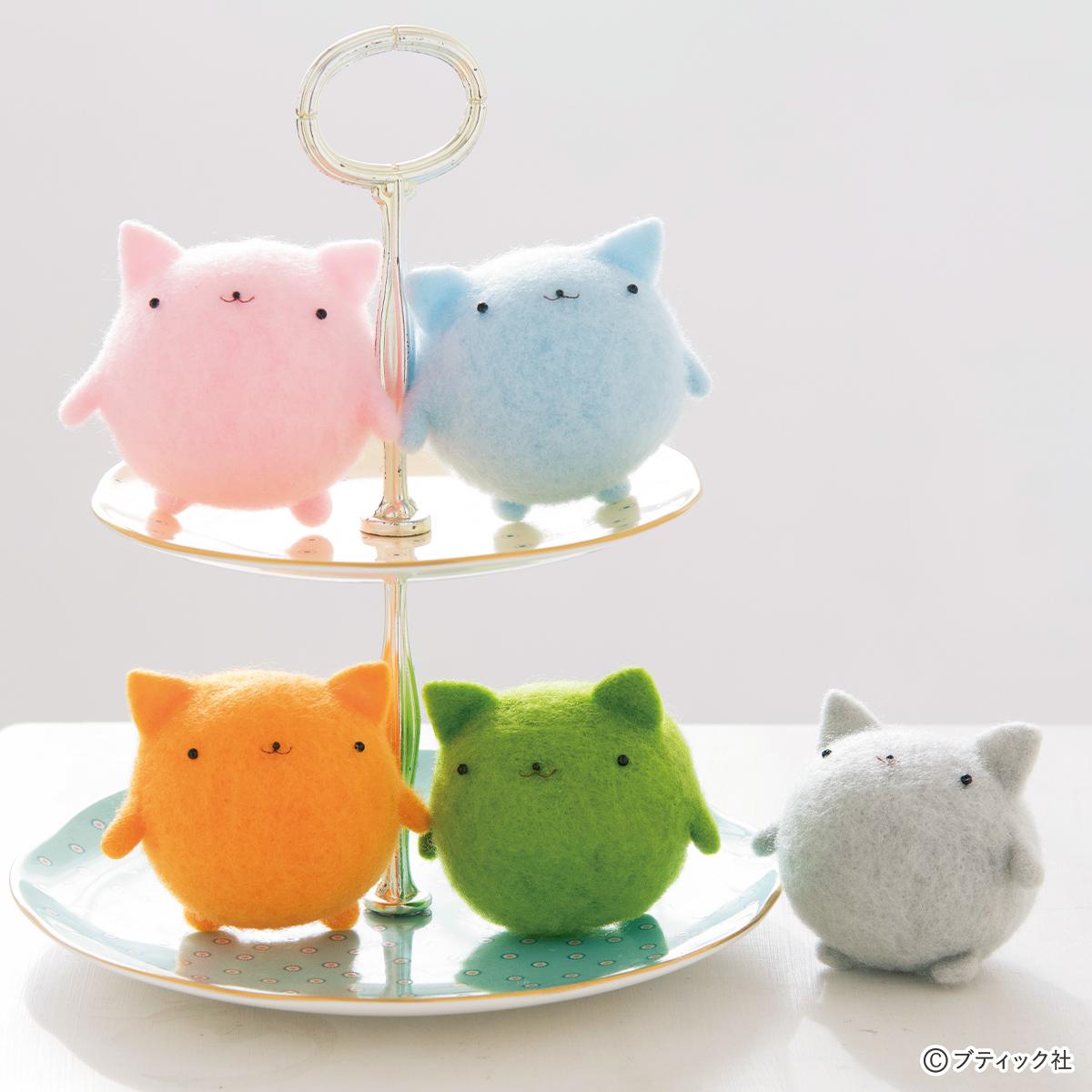 ニードルフェルト「まん丸な猫のマスコット」の作り方｜ぬくもり