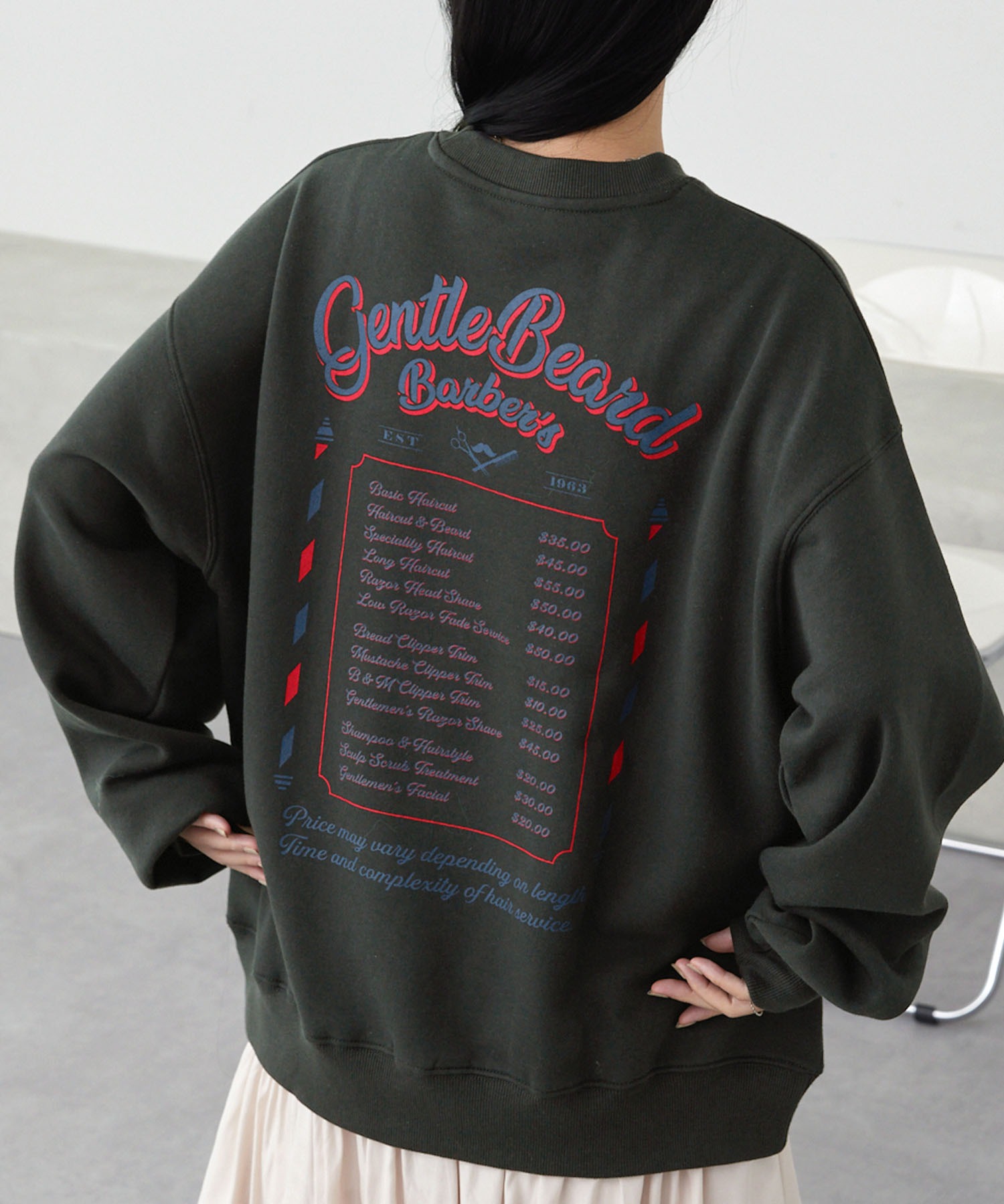 ショップメニューグラフィック オーバーサイズスウェット