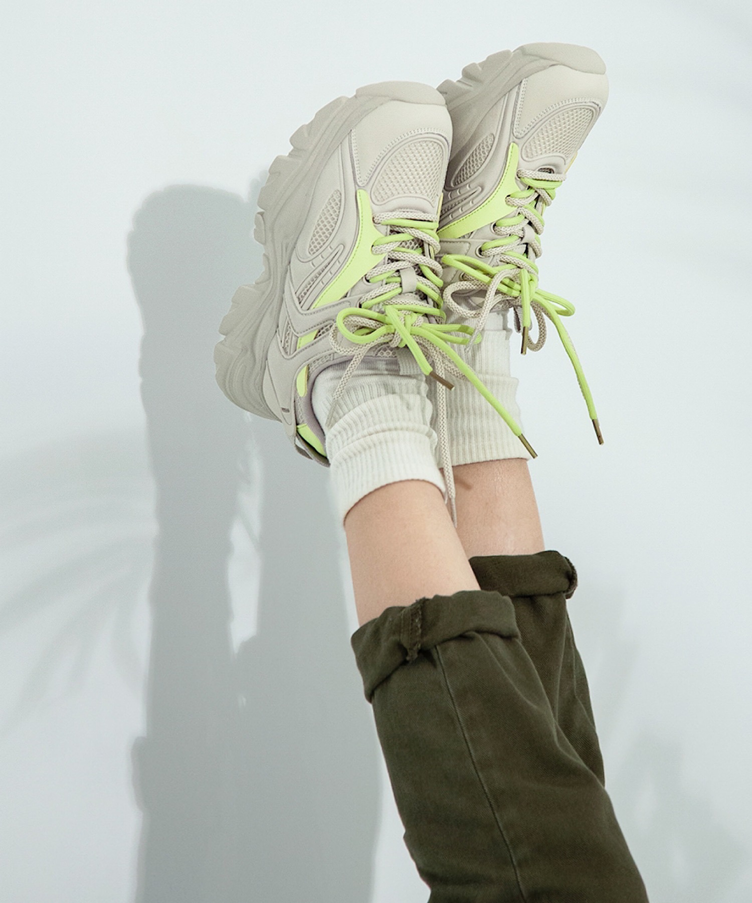 軽量/284g/厚底/5cm/カップインソール】カラーラインスニーカー ALL