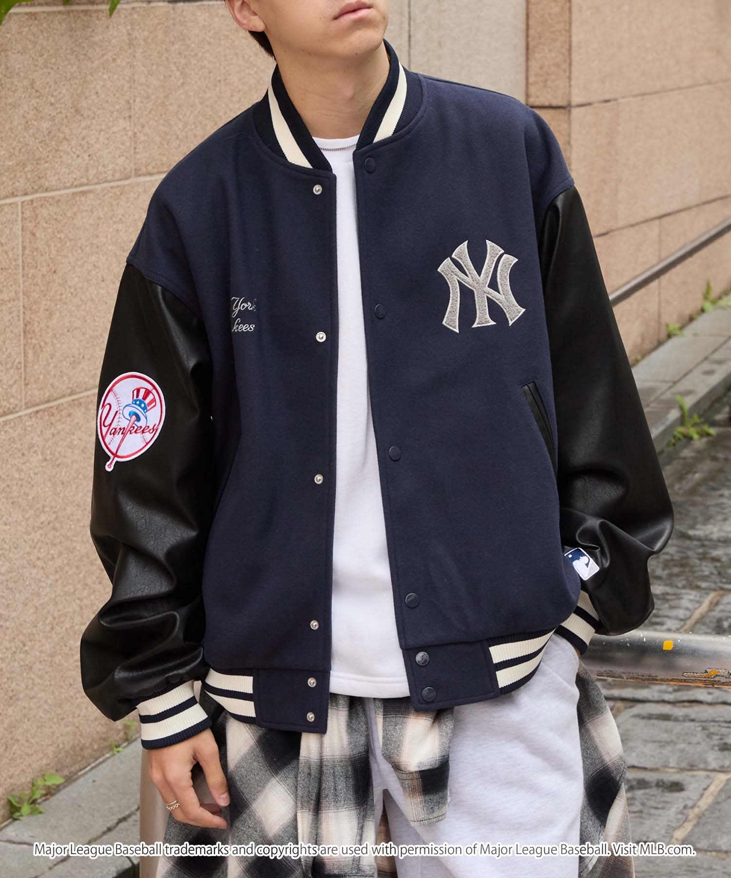 MLB/メジャーリーグベースボール 別注 ワッペン刺繍 配色ライン