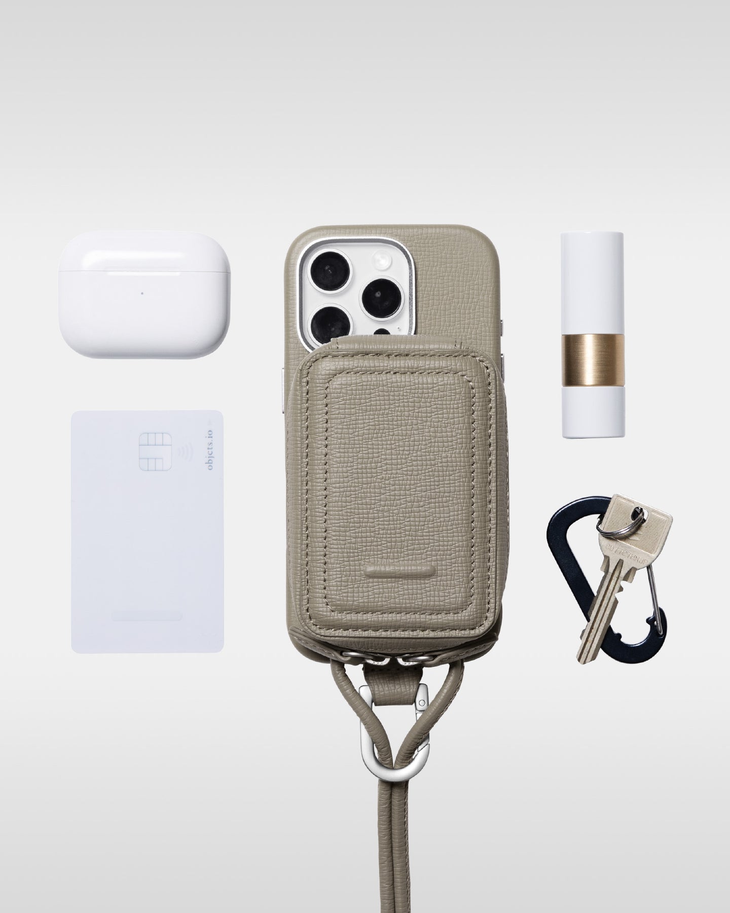 レザー製 iPhoneケース セット / ストラップ付スマホケース / スマホ