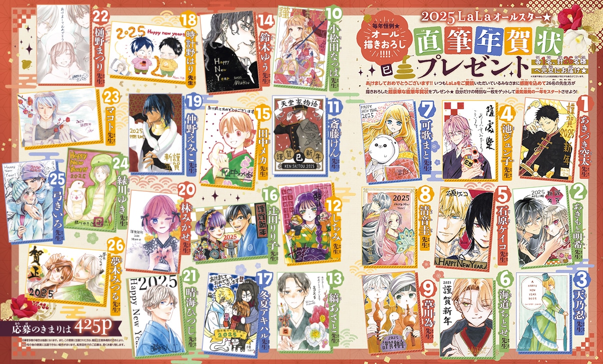 今年もニャンコ先生のスケジュール帳がLaLa付録に、年賀状プレゼント