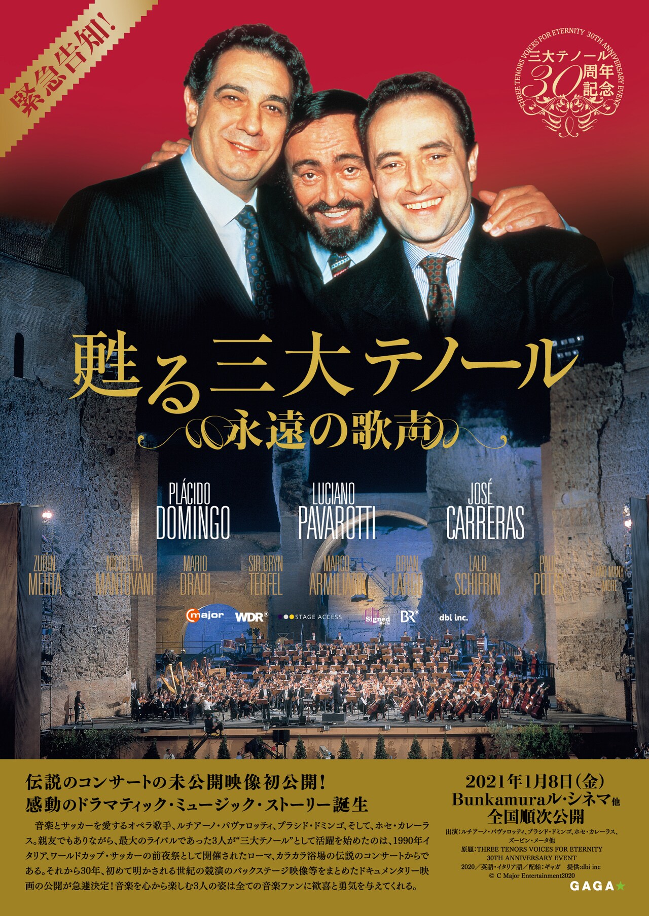 三大テノールを追ったドキュメンタリー公開、17年の活躍を舞台裏映像
