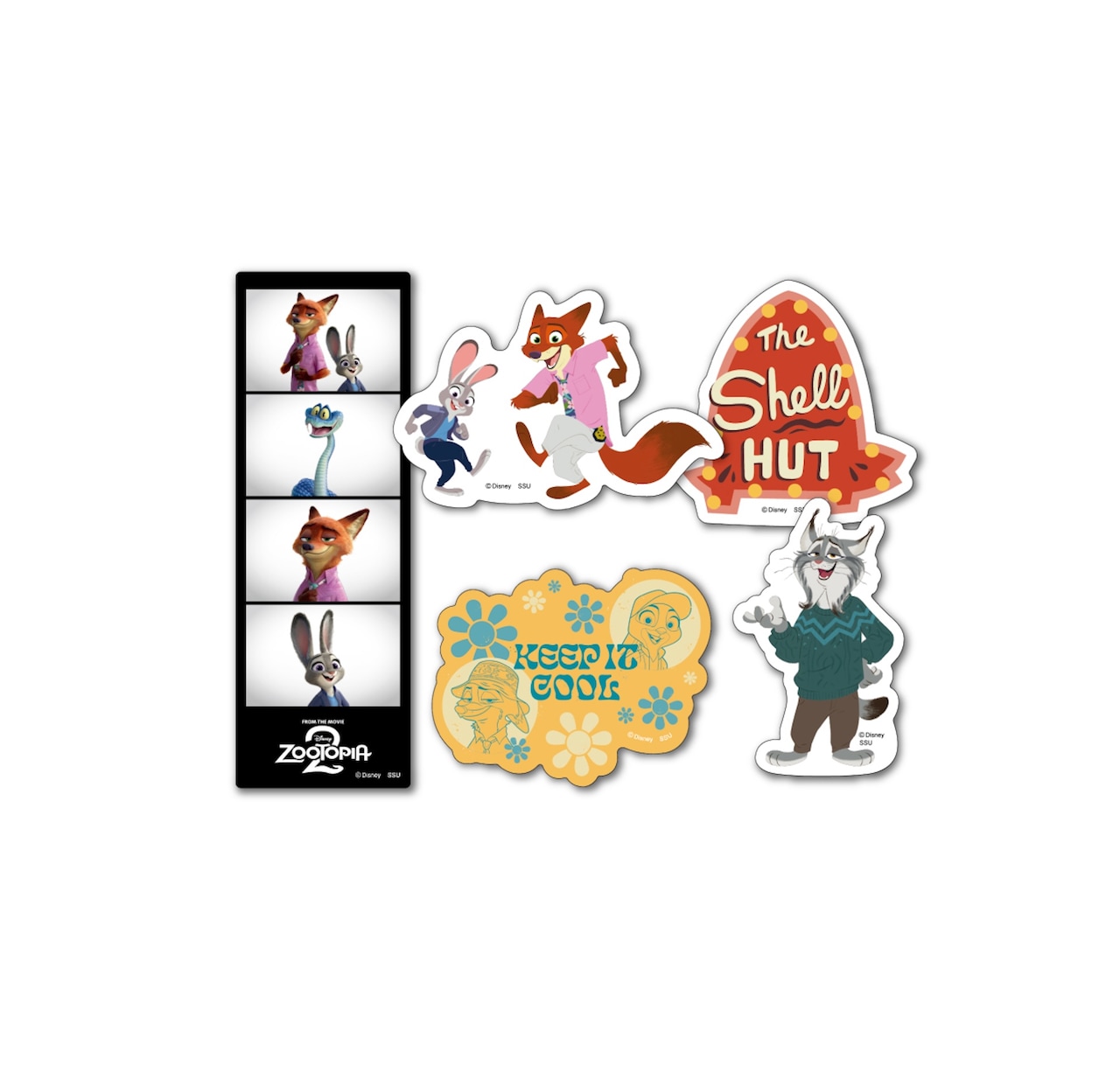 Happyくじ「ズートピア2」K賞のステッカーセット（全8種） [画像