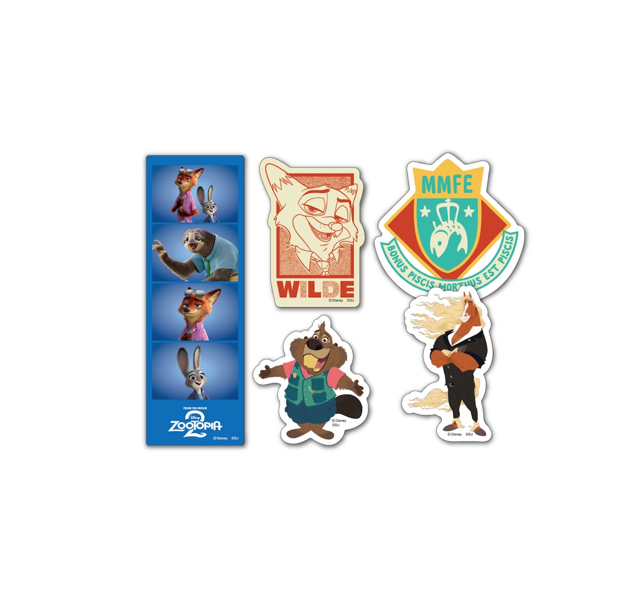 Happyくじ「ズートピア2」K賞のステッカーセット（全8種） [画像