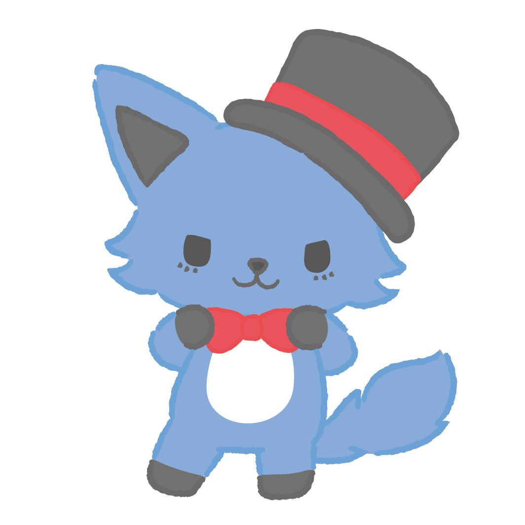 レイン（川尻蓮考案）。マジシャンのキツネ。みんなに驚きと感動をお