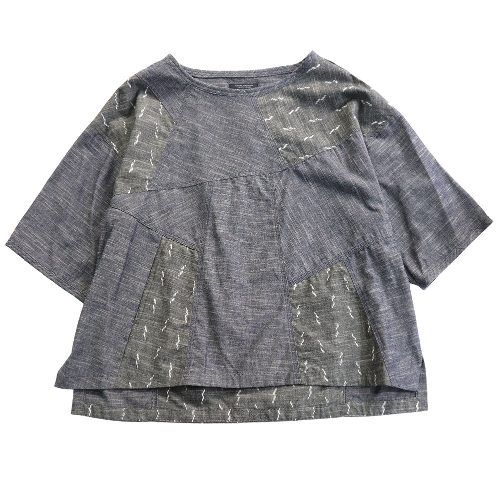 儀右ヱ門 ギエモン ぎえもん 久留米絣パッチワークブラウス ソ588 日本