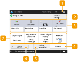 Setting Screen and Operations for Scanning to Save - Canon