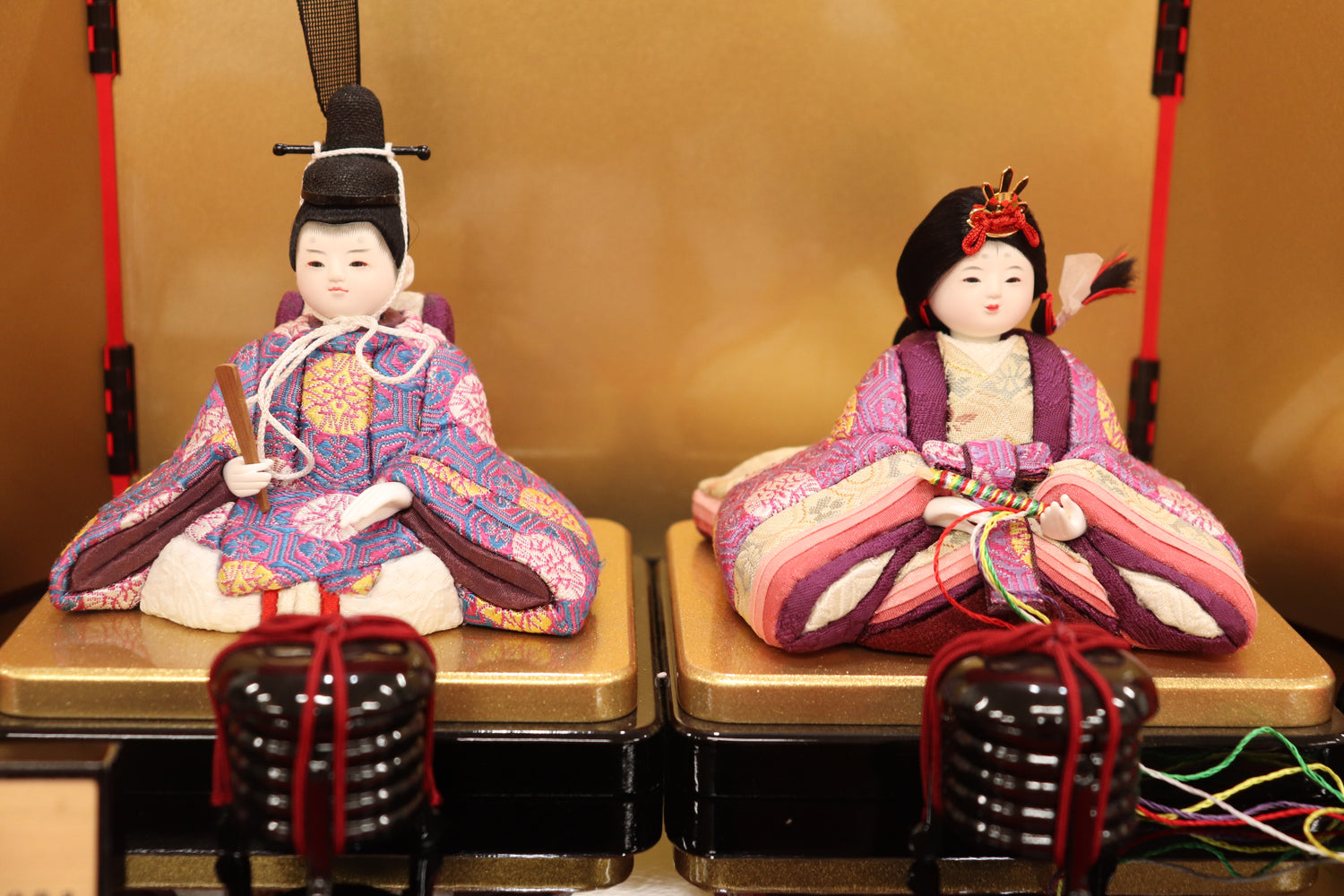 木目込み 親王飾り雛人形セット(38cm×23cm×21cm) – 節句人形の通販