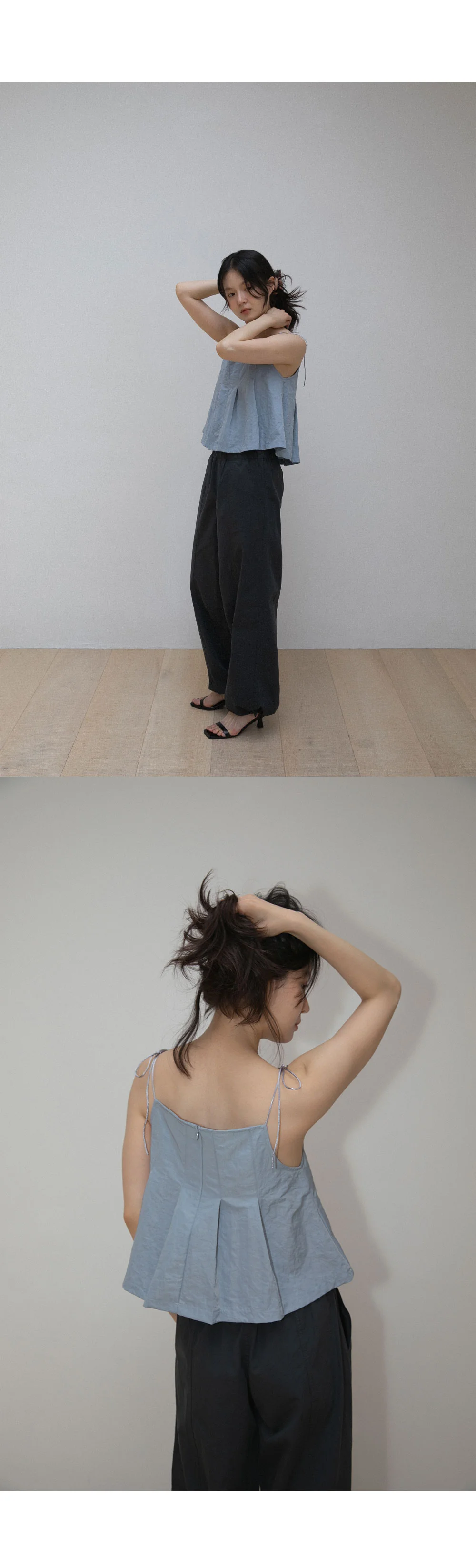 pleated cami top | OHOTORO