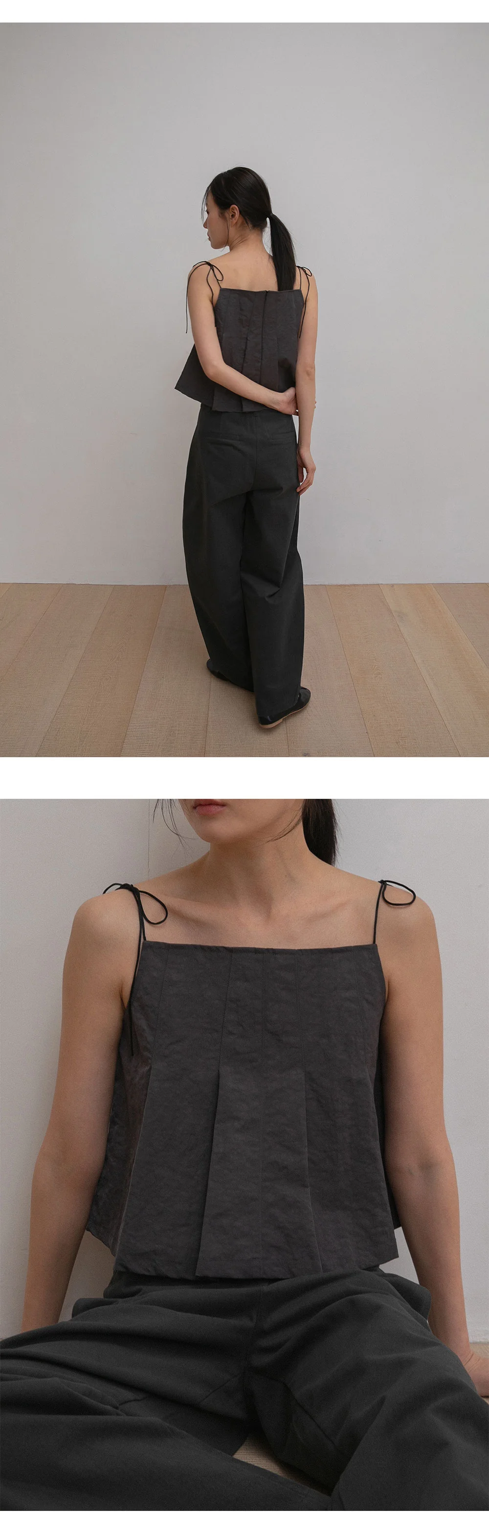 pleated cami top | OHOTORO