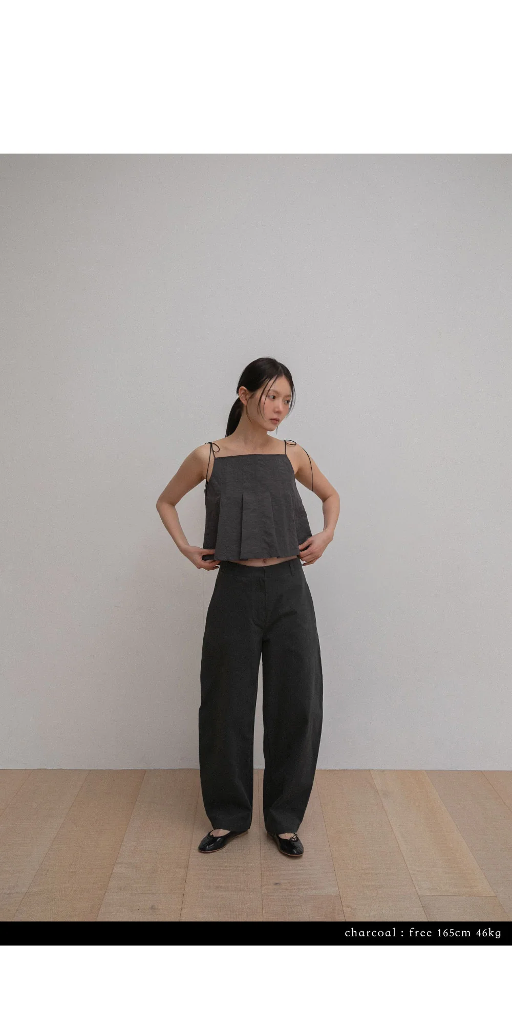 pleated cami top | OHOTORO