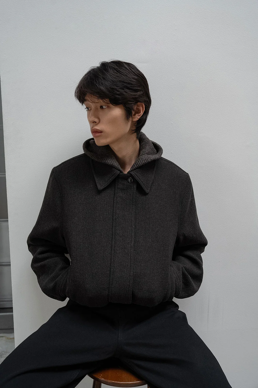 mannish wool blouson | OHOTORO