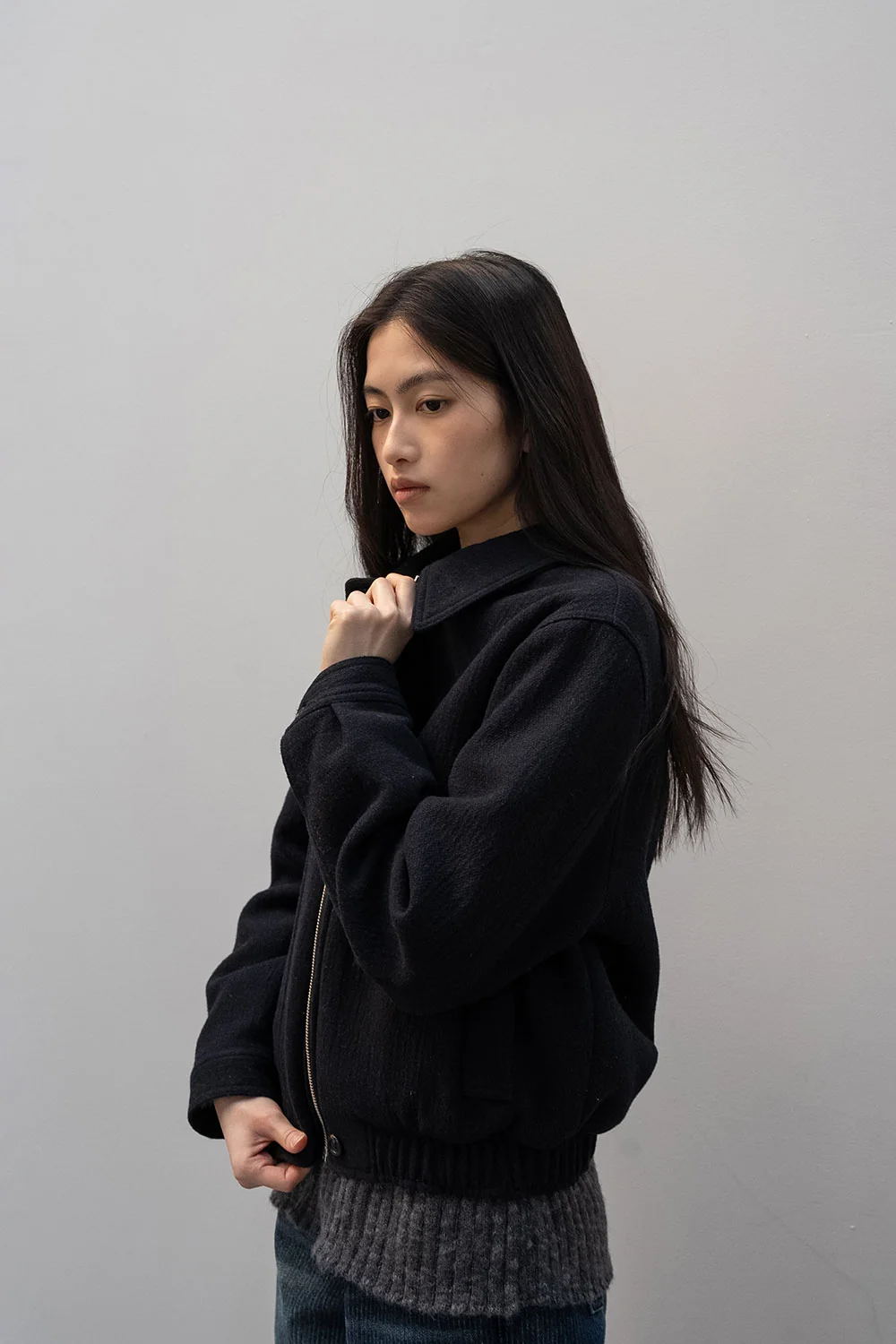 mannish wool blouson | OHOTORO