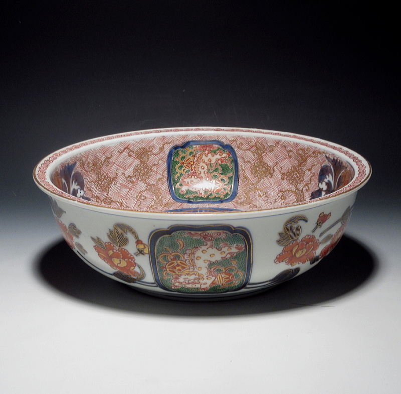 古伊万里 金襴手 唐獅子鳳凰人物文 鉢【元禄～享保】 ｜ 古陶磁 大林師友堂