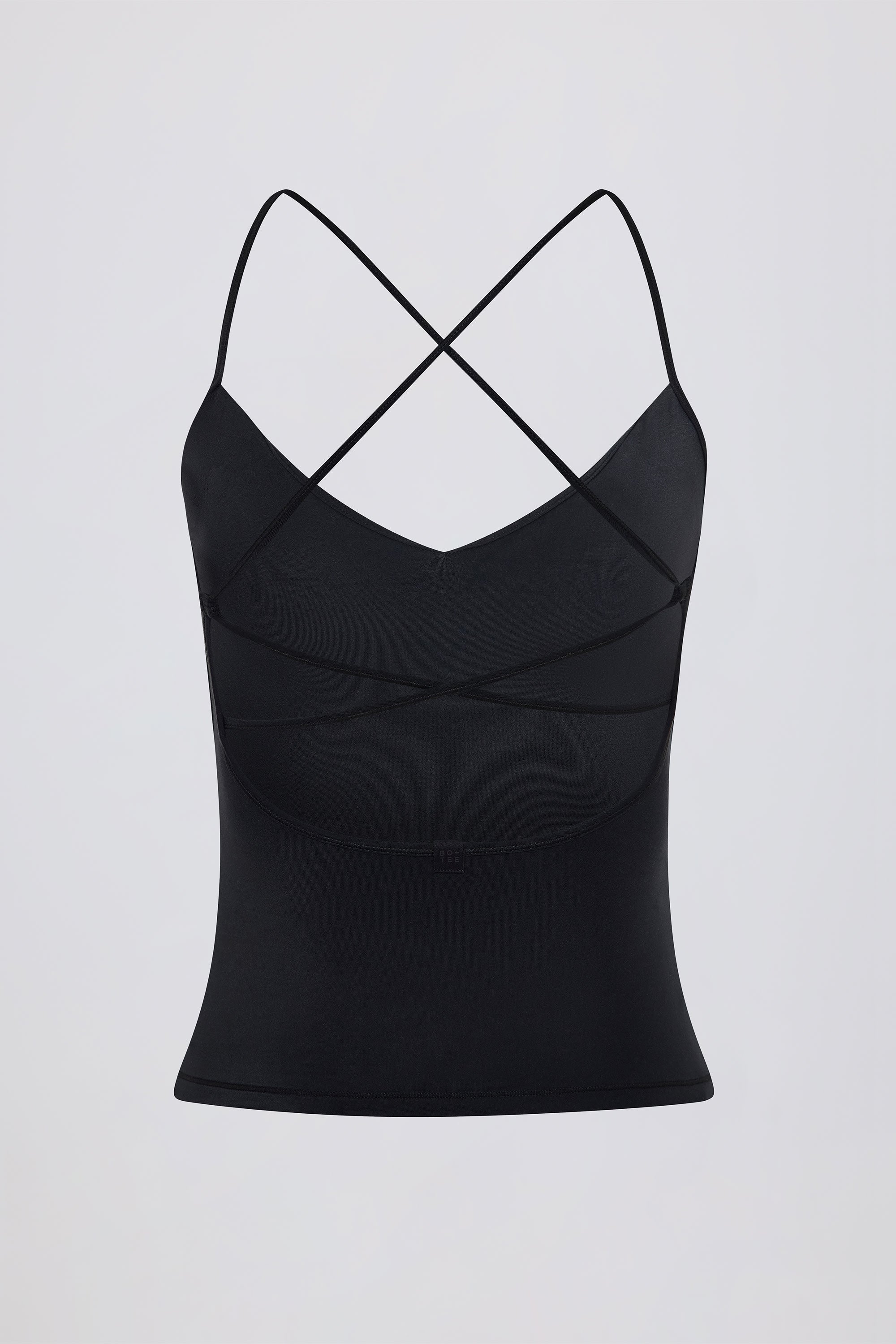 Cross-Back Tank Top in Black | Oh Polly