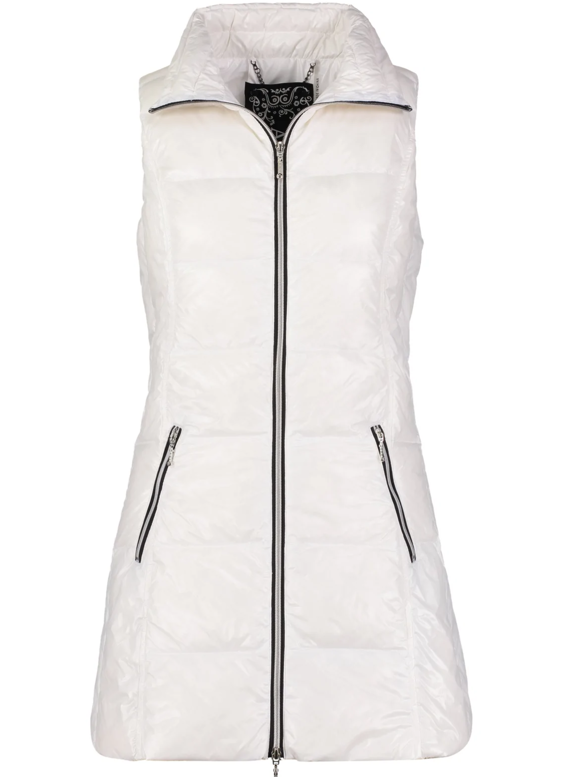 Anorak Long Nylon Down Vest [White-50171CAZ] Ooh La La Boutique MN