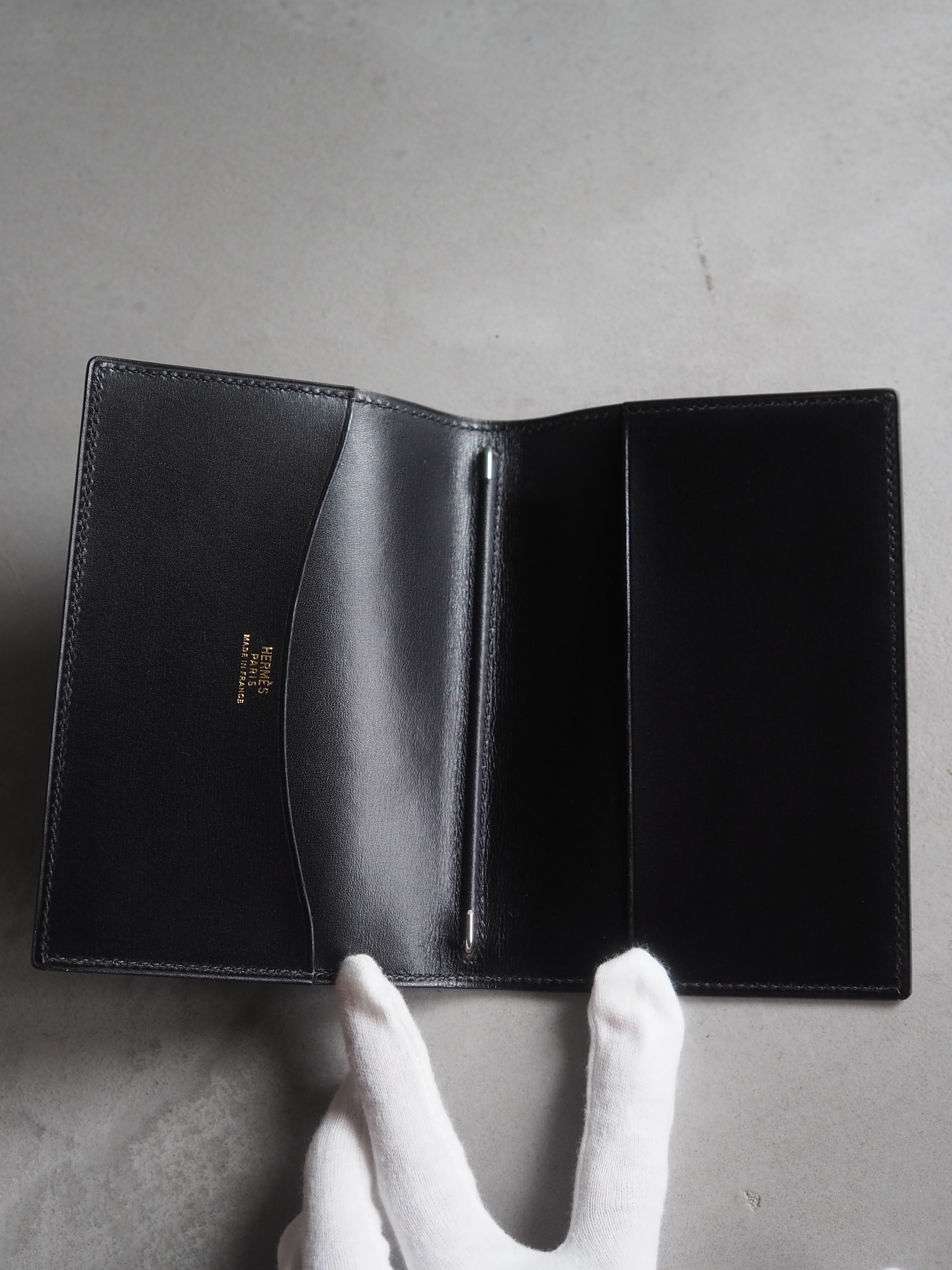 HERMES エルメス アジェンダ 手帳 財布 カードケース ブラック レザー