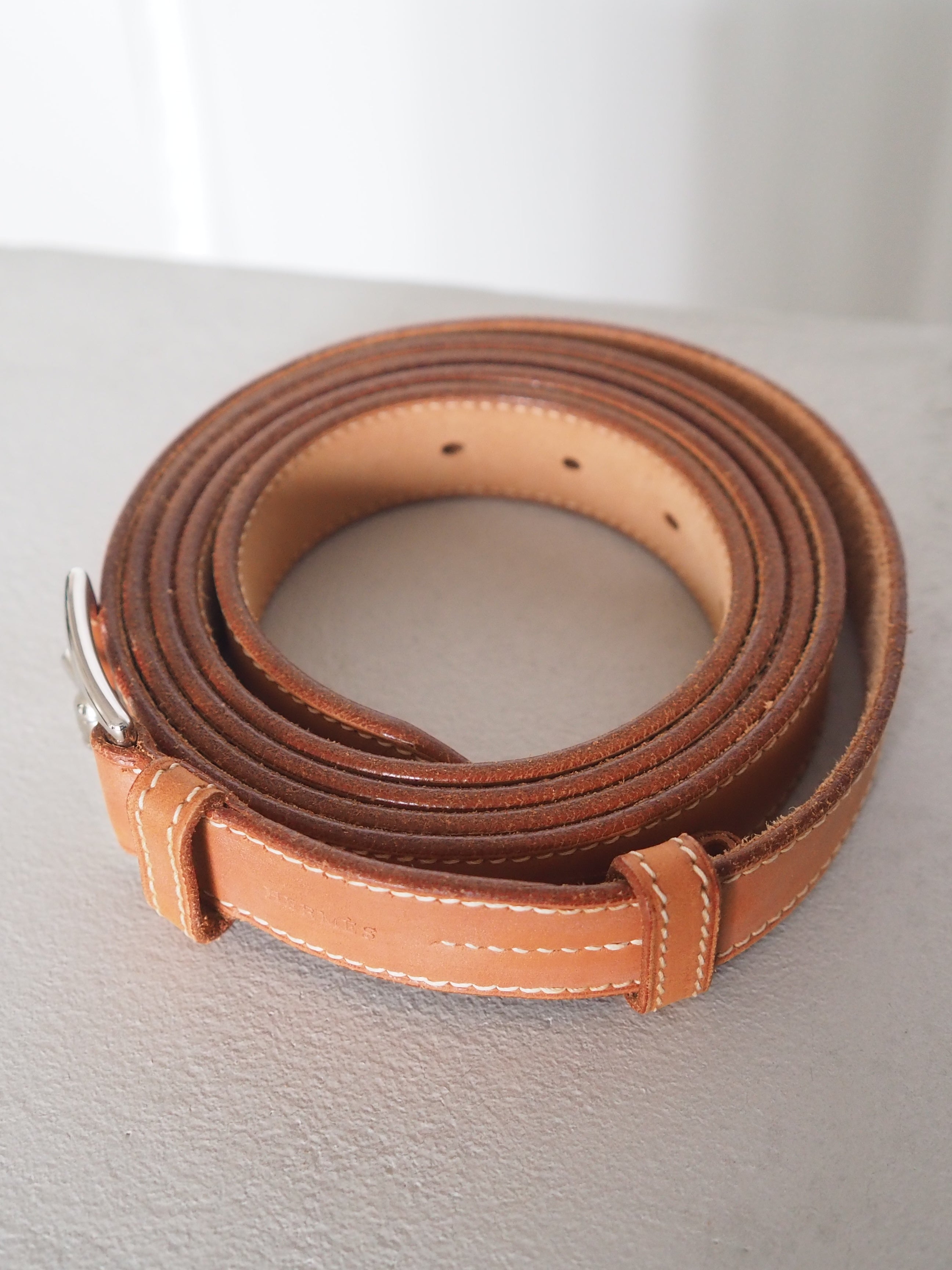 HERMES エルメス エトリヴィエール ベルト 二連 マルジェラ期 シルバー