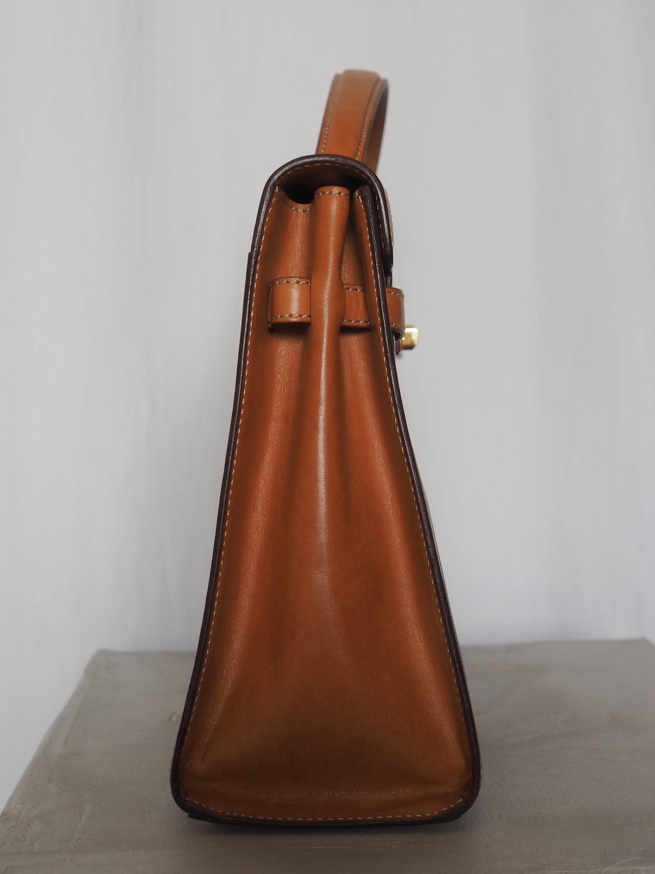 CELINE セリーヌ マカダム ケリー ハンドバッグ ブラウン ヴィンテージ