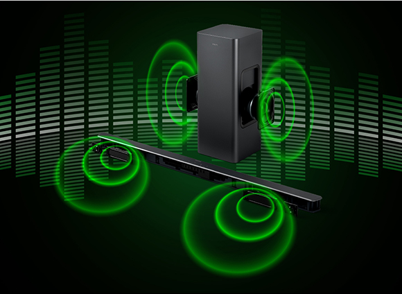 スリムなボディから大迫力の立体サウンド。PHILIPSのサウンドバー