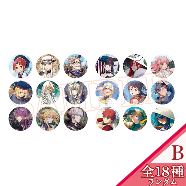 復刻】霊基召喚缶バッジ 6周年描き下ろしサーヴァントB（全18種ランダム）