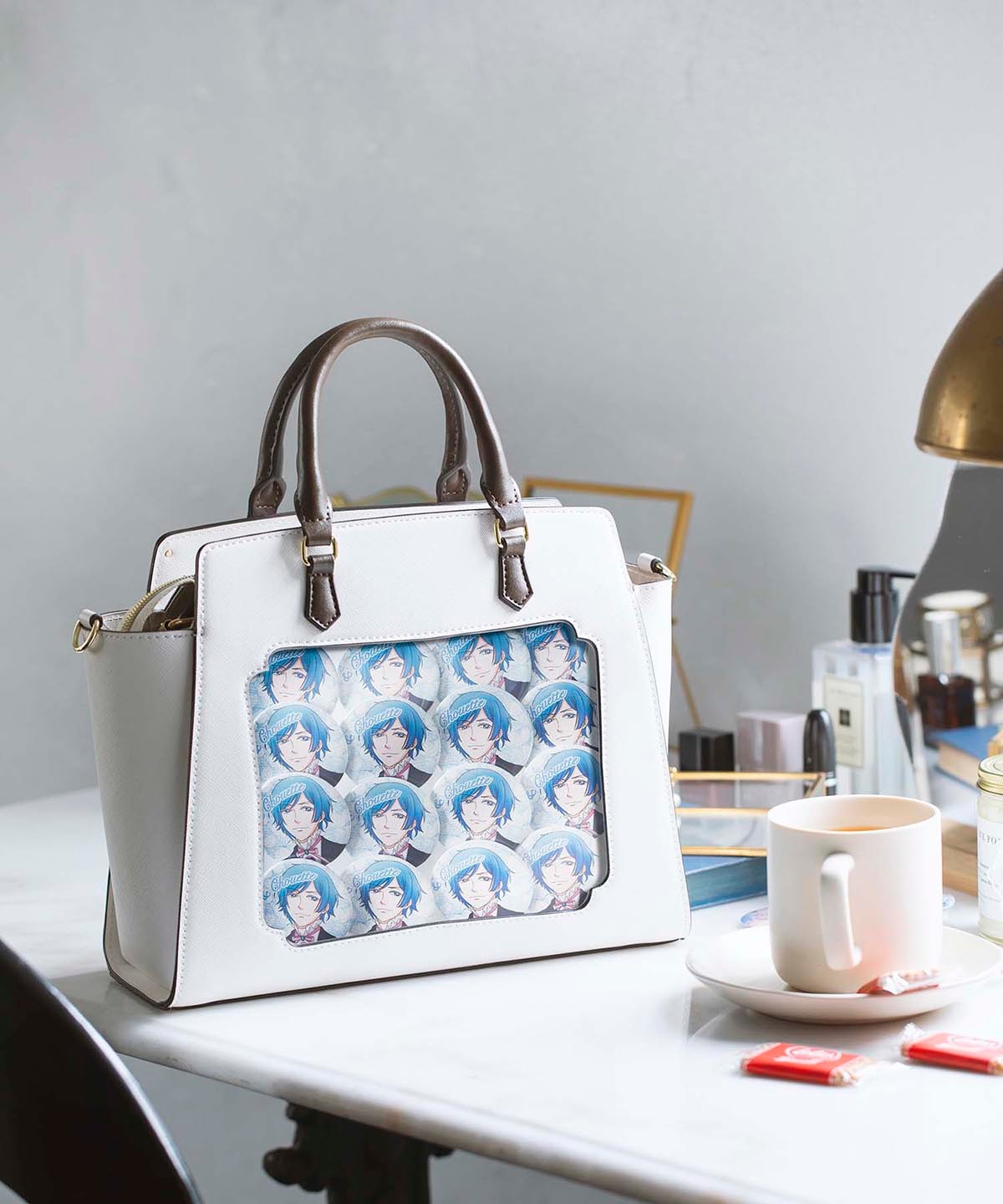 推し事バッグ》クリアポケット付きスクエアトートバッグ≪痛バッグ≫