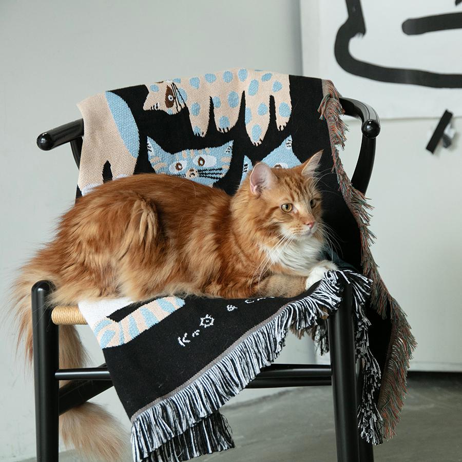 &CAT | Multi Blanket “nekomoyou” 坪井香保里 90cm x 130cm｜【公式