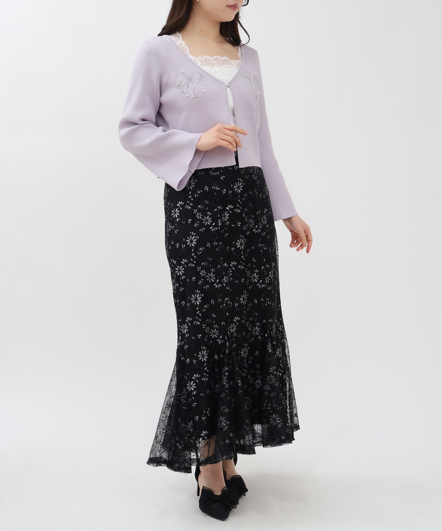 シャイニーレースマーメイドスカート