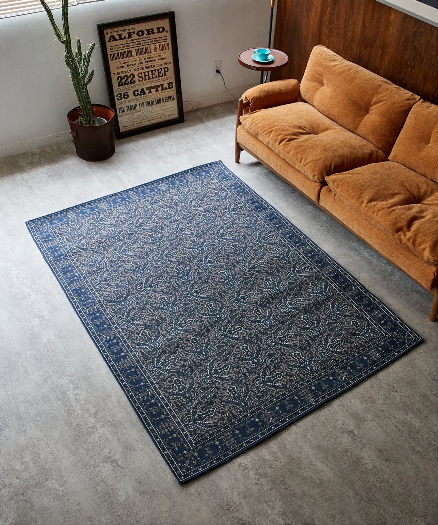 PAISLEY RUG 200X250 navy ペイズリーラグ ネイビー 013｜ ジャーナル