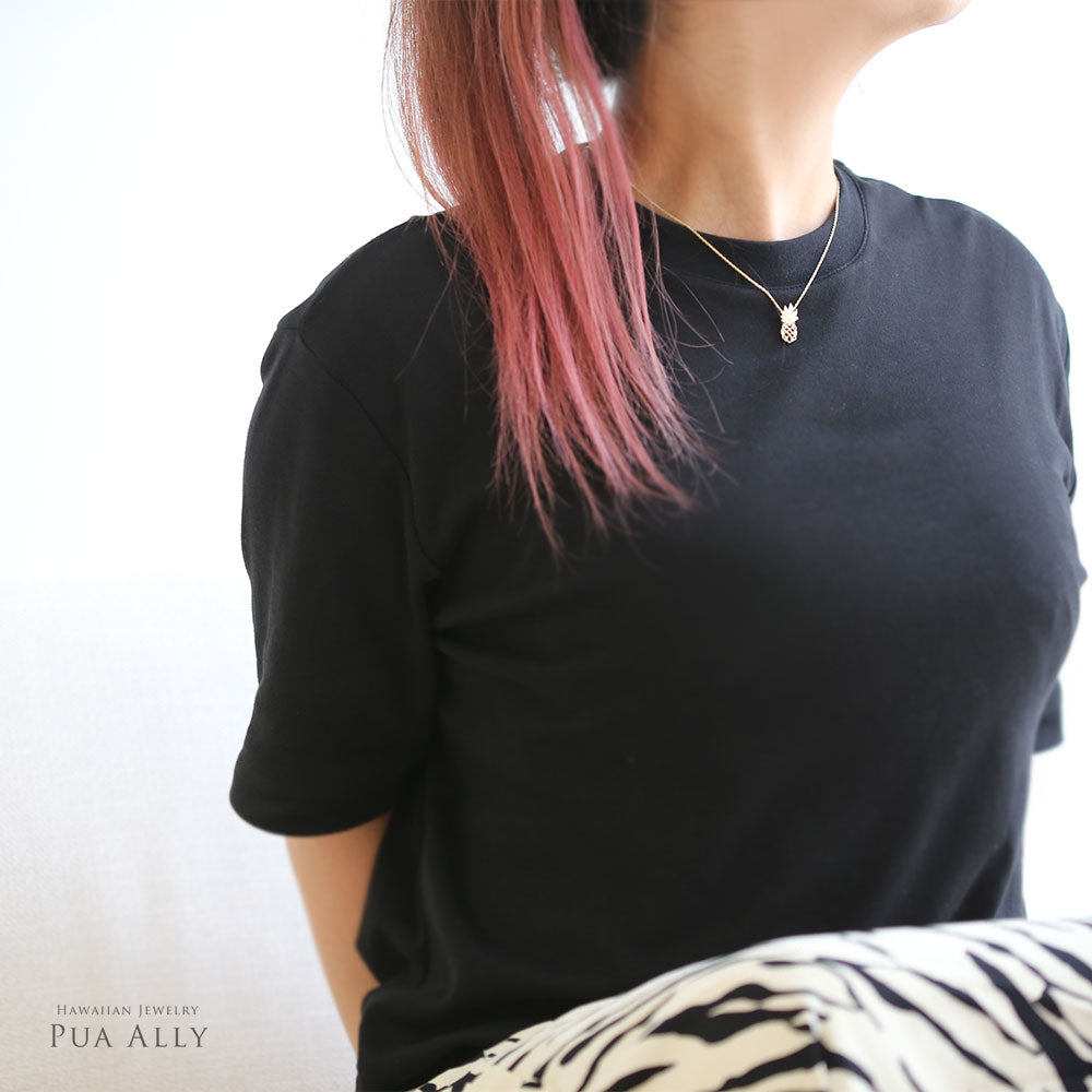 K14 ハワイアン ゴールドスパークパイナップル ペンダントトップ