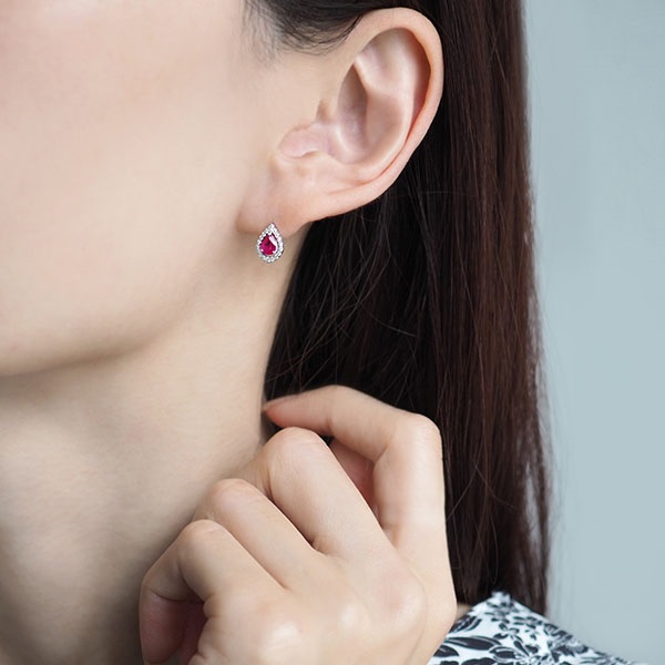 Pt999(RHP)ルビー/ダイヤモンドピアス | ポンテヴェキオ公式オンライン