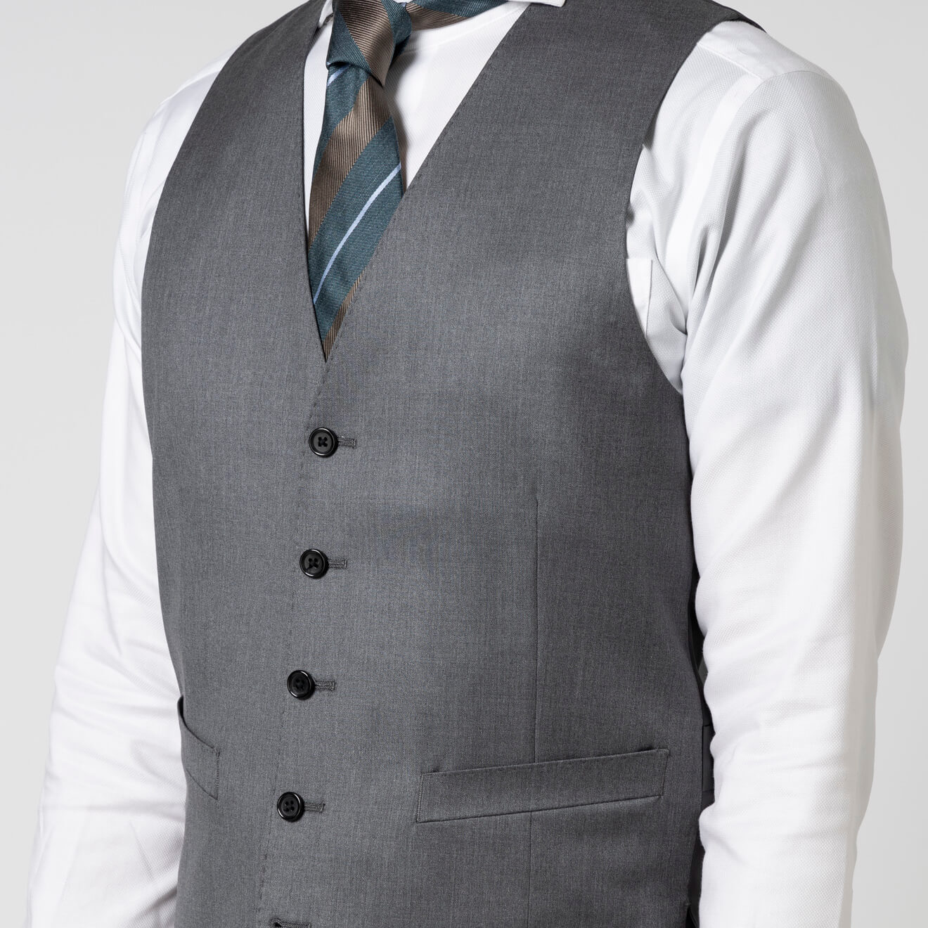 伊ロロピアーナ社 365 ベスト グレー無地 ツイル | ONLY ONLINE STORE