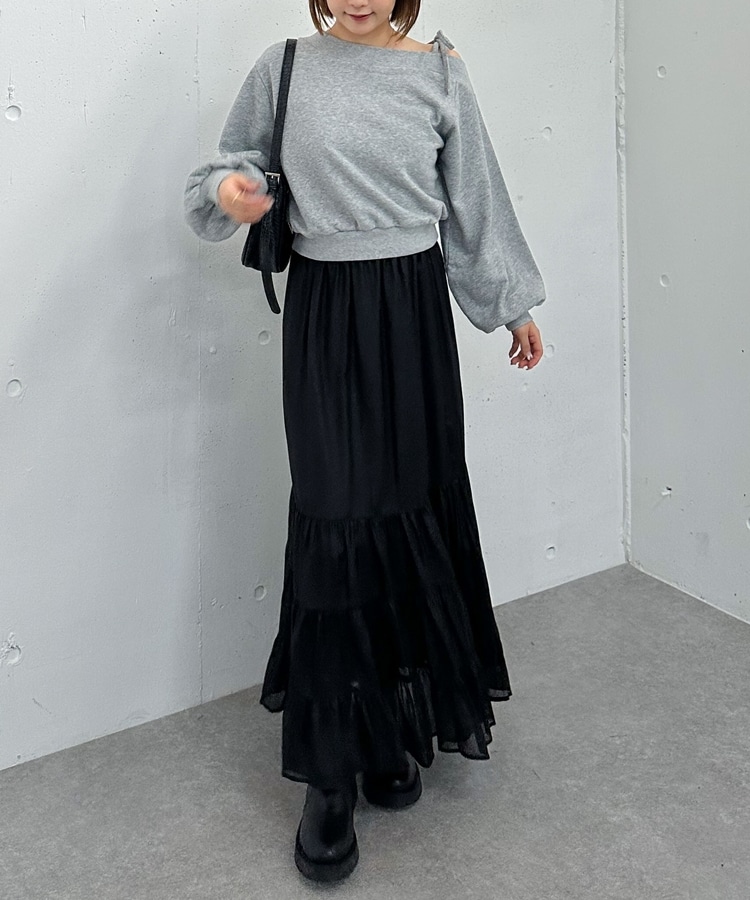 肩リボンワンショルスウェット(M BROWN): トップス｜PMbox P&M