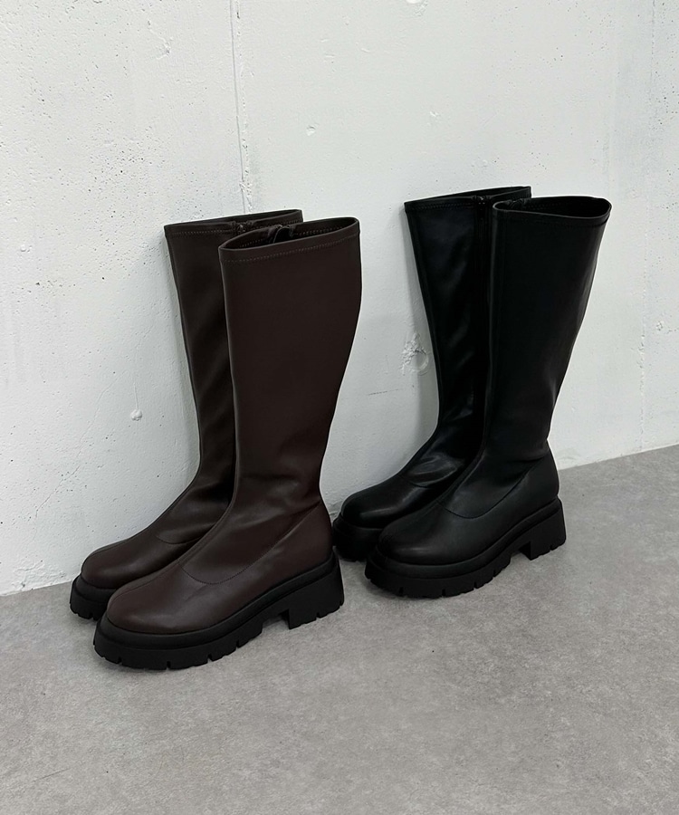 ストレッチロングブーツ(M BLACK): シューズ｜PMbox P&M OFFICIAL