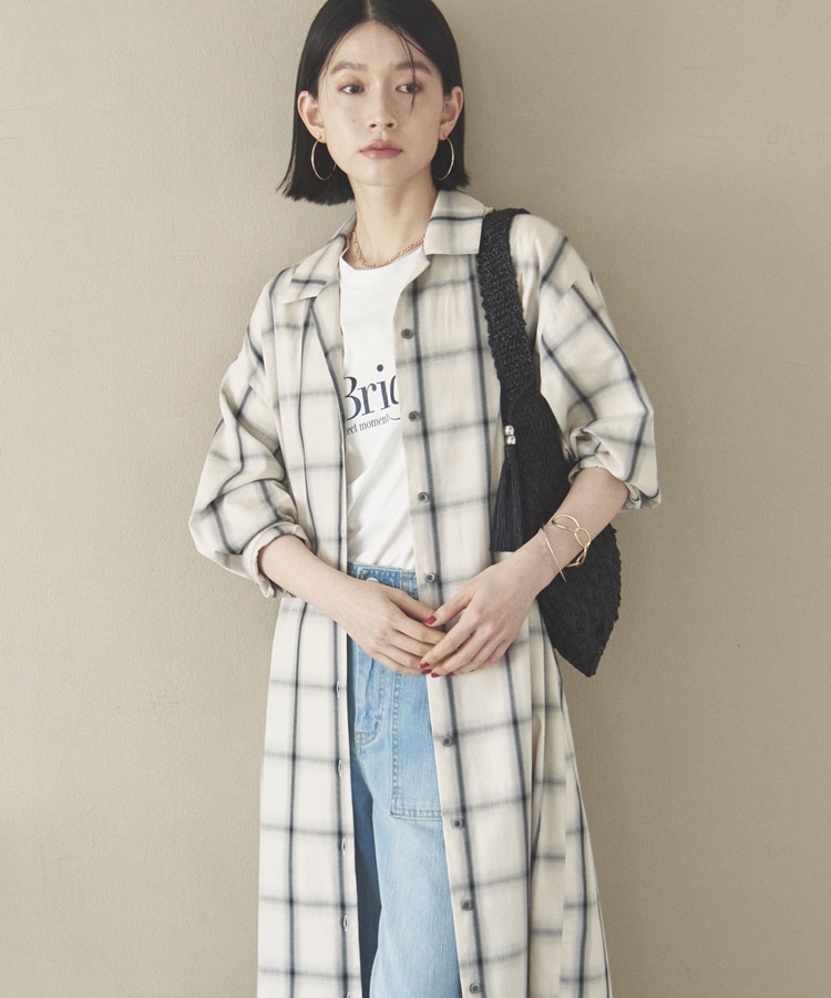 チェックシャツワンピース(38 CAMEL): ワンピース｜PMbox P&M OFFICIAL