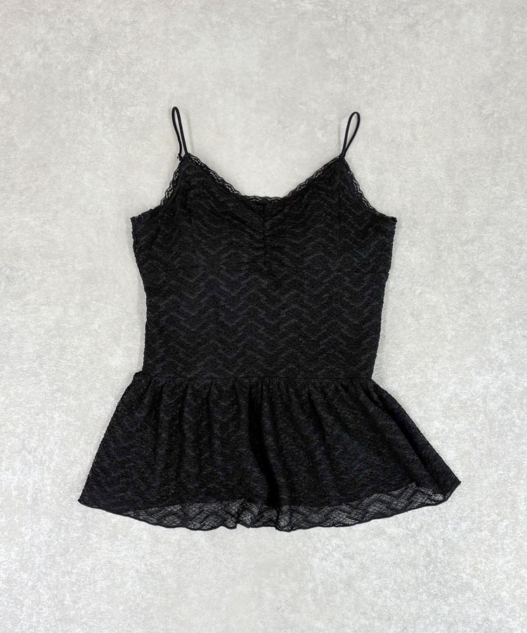 カップ付きレースペプラムキャミソール(M OFF WHITE): トップス｜PMbox