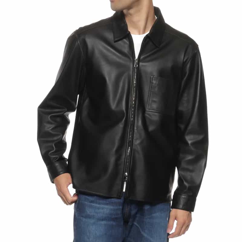 GELLI＜ジェリ＞ ジップシャツ型レザージャケット（2243826）｜GELLI