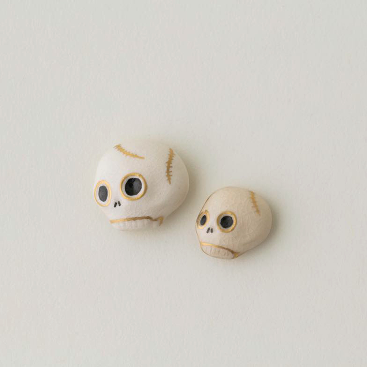 薩摩ボタン（大）スカル白[サツマボタン（ダイ）スカルシロ]｜沈壽官窯